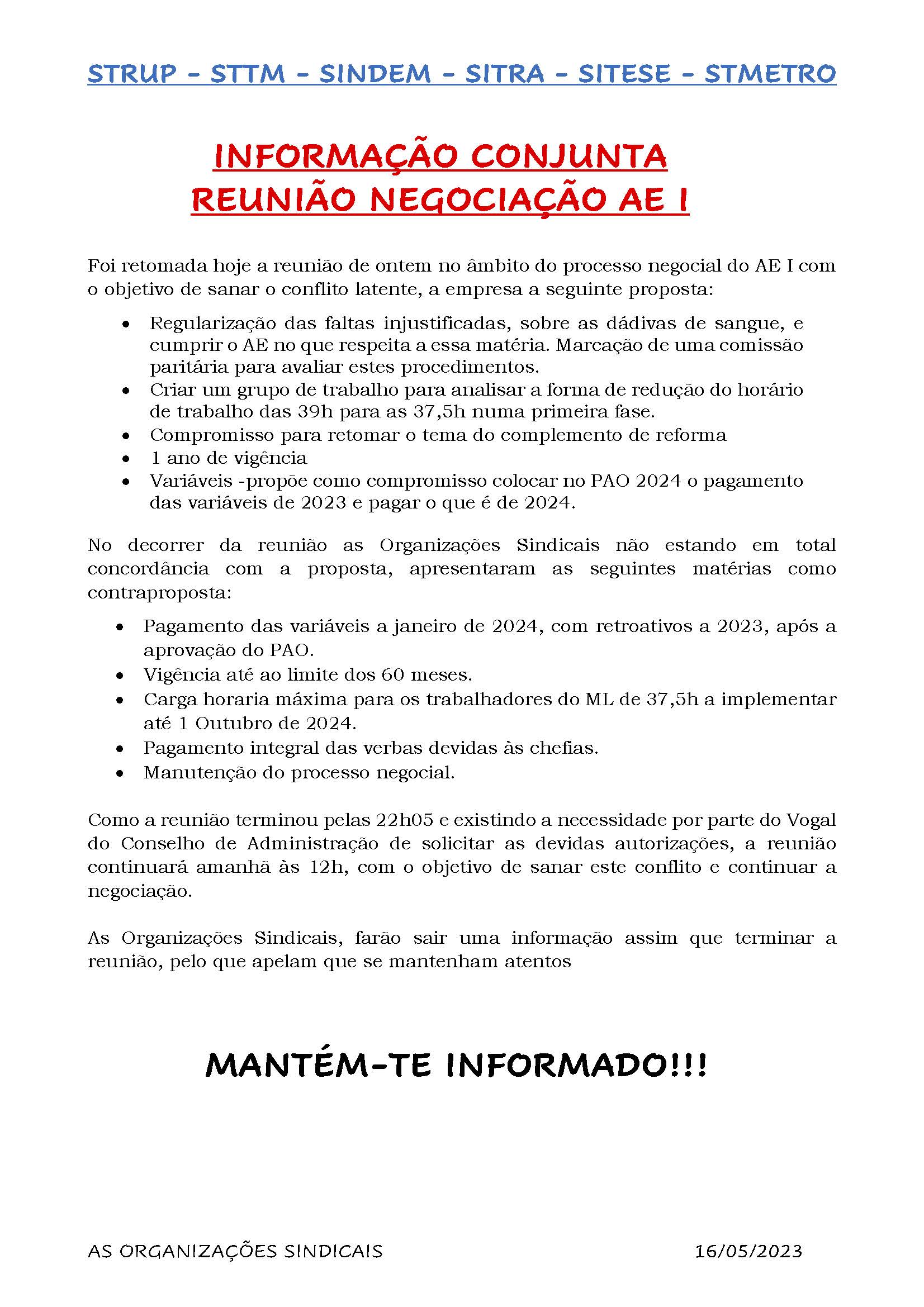 Informação Conjunta 16 05